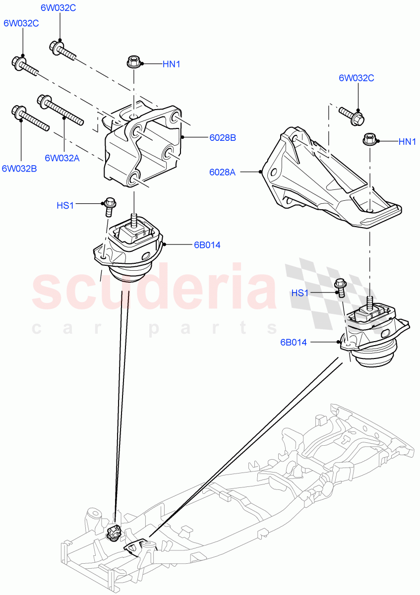 Engine Mounting (Lion Diesel 2.7 V6 (140KW)) ((V) FROMAA000001) of Land Rover Land Rover Discovery 4 (2010-2016) [4.0 Petrol V6]