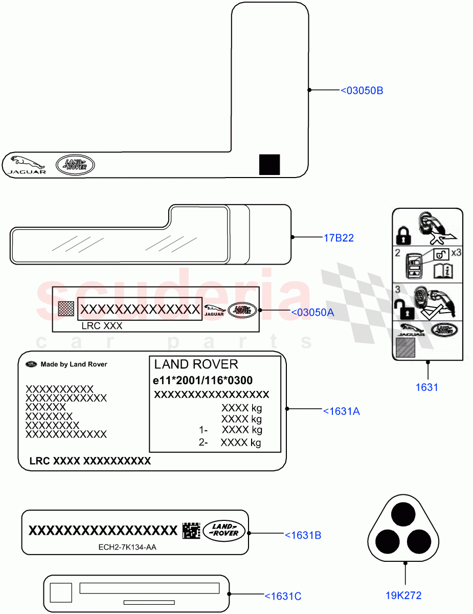 Labels (Information) (Changsu (China)) ((V) FROMKG006088) of Land Rover Land Rover Range Rover Evoque (2019+) [2.0 Turbo Diesel AJ21D4]