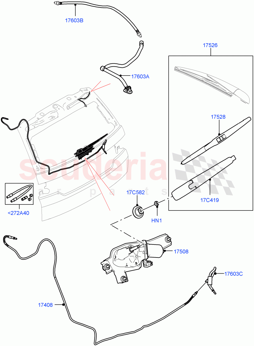 Rear Window Wiper And Washer (Halewood (UK)) of Land Rover Land Rover Discovery Sport (2015+) [2.0 Turbo Diesel AJ21D4]