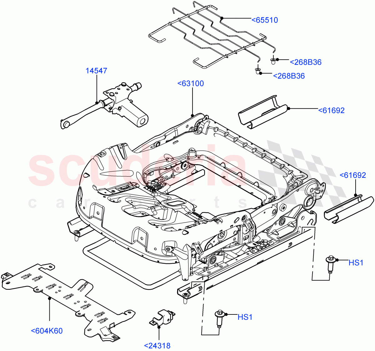 Front Seat Base (Manual Front Seat Adj Driver & Pass, Itatiaia (Brazil), Seat - Standard) ((V) FROMGT000001) of Land Rover Land Rover Range Rover Evoque (2012-2018) [2.2 Single Turbo Diesel]