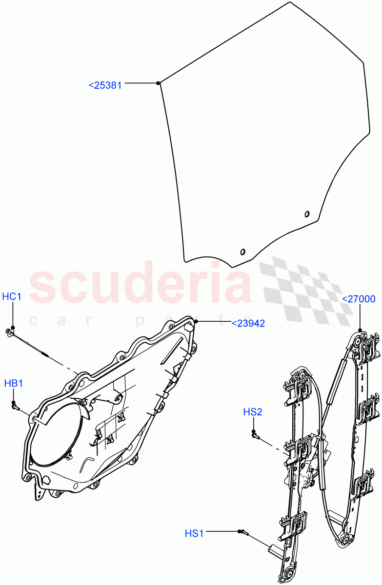 Rear Door Glass And Window Controls (Solihull Plant Build) ((V) FROMHA000001) of Land Rover Land Rover Discovery 5 (2017+) [3.0 I6 Turbo Petrol AJ20P6]