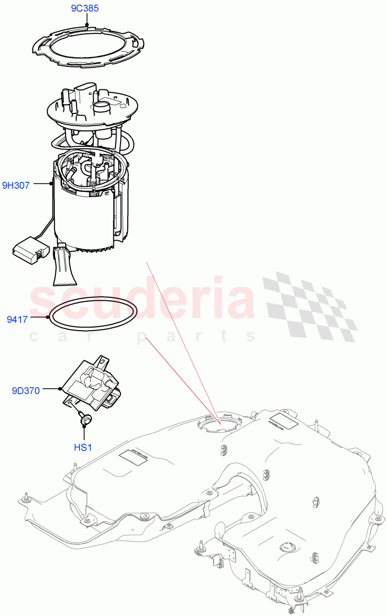 Fuel Pump And Sender Unit (Nitra Plant Build) (3.0L AJ20D6 Diesel High) ((V) FROMM2000001) of Land Rover Land Rover Discovery 5 (2017+) [3.0 I6 Turbo Diesel AJ20D6]
