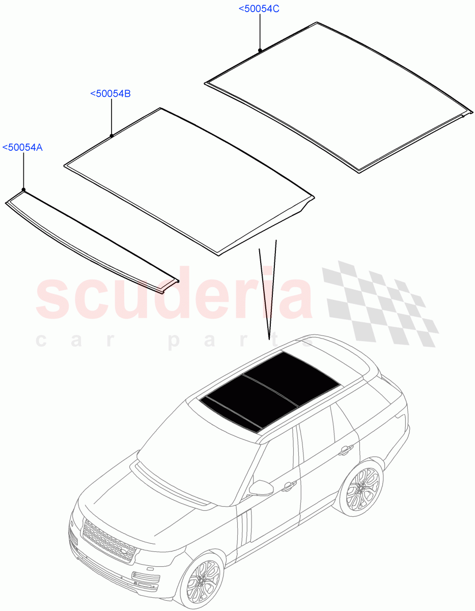 Sliding Roof Panel (With Roof Conversion-Panorama Power) of Land Rover Land Rover Range Rover (2012-2021) [3.0 I6 Turbo Diesel AJ20D6]