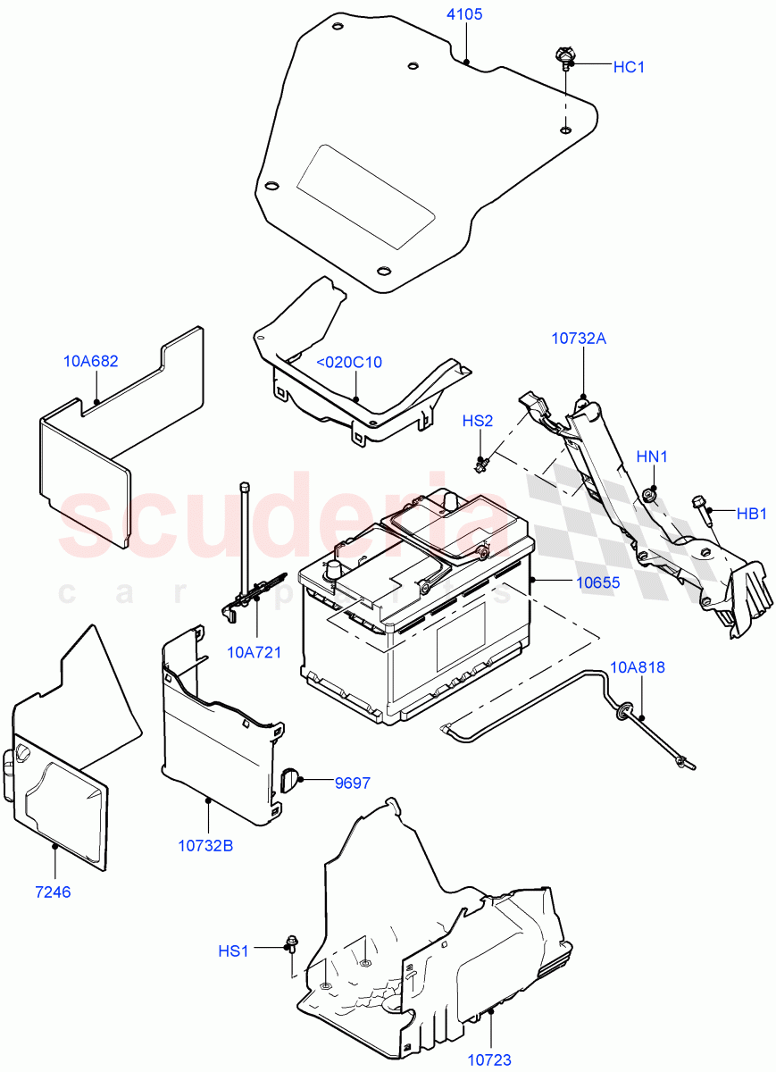 Battery And Mountings (Halewood (UK)) ((V) TOKH999999) of Land Rover Land Rover Discovery Sport (2015+) [1.5 I3 Turbo Petrol AJ20P3]
