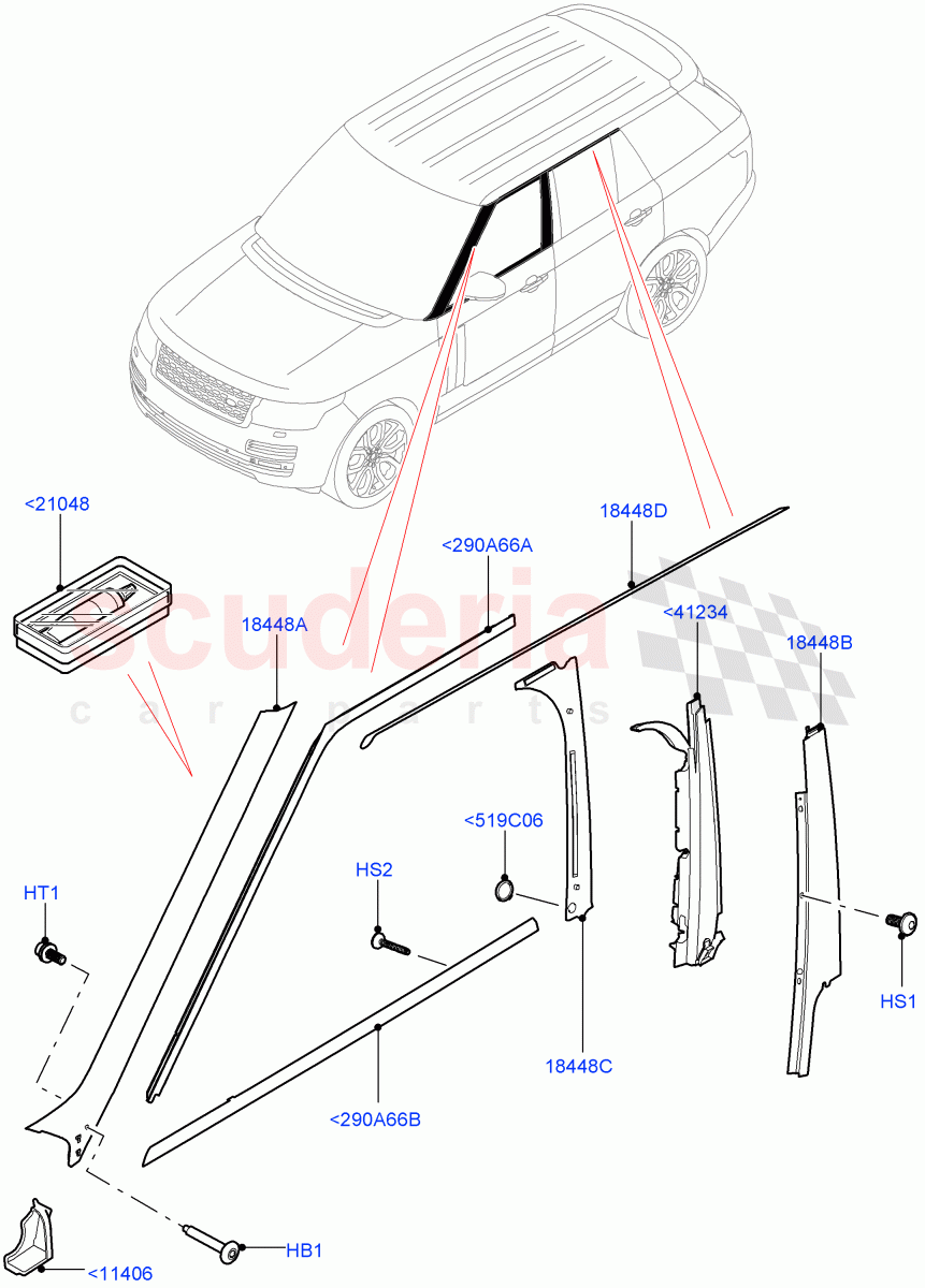 Front Doors, Hinges & Weatherstrips (Finishers) of Land Rover Land Rover Range Rover (2012-2021) [3.0 DOHC GDI SC V6 Petrol]