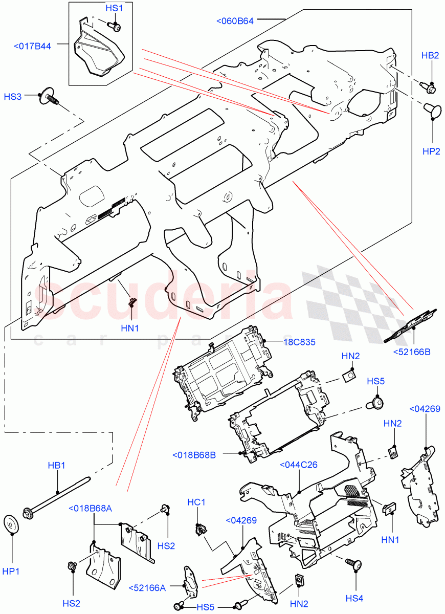 Instrument Panel (Upper, Internal Components) (Halewood (UK)) ((V) TOKH999999) of Land Rover Land Rover Discovery Sport (2015+) [2.0 Turbo Petrol GTDI]