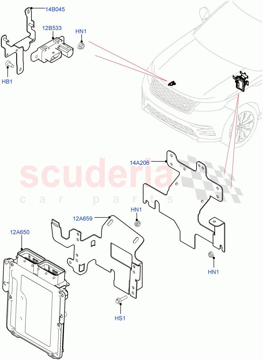 Engine Modules And Sensors (2.0L I4 DSL MID DOHC AJ200, RHD, 2.0L I4 DSL HIGH DOHC AJ200) of Land Rover Land Rover Range Rover Velar (2017+) [2.0 Turbo Diesel]