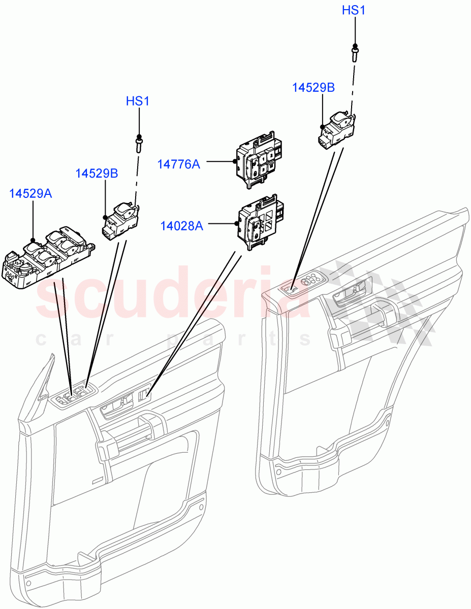 Switches (Door) ((V) FROMAA000001) of Land Rover Land Rover Discovery 4 (2010-2016) [2.7 Diesel V6]