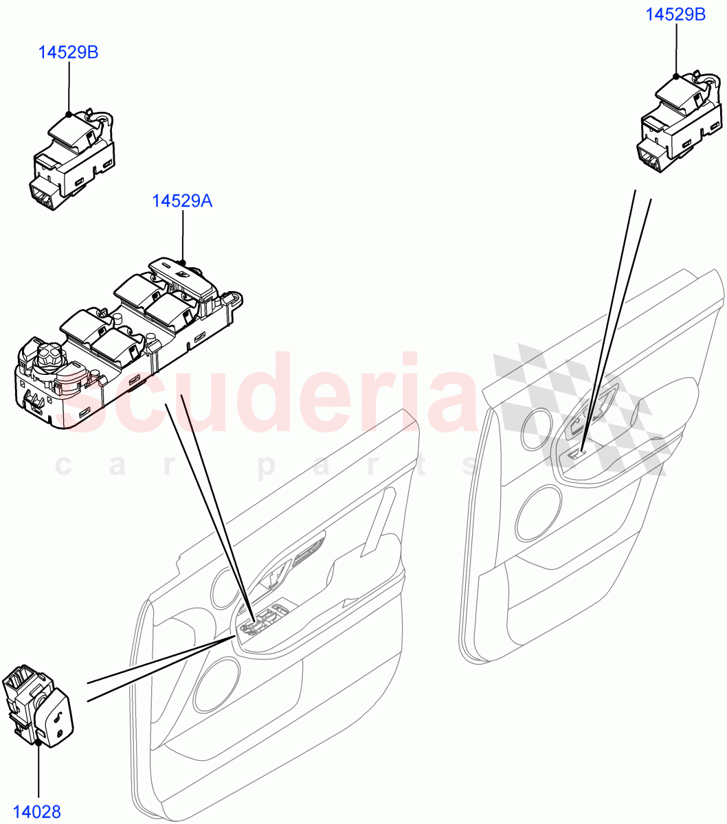 Switches (Door) (Itatiaia (Brazil)) ((V) FROMGT000001) of Land Rover Land Rover Range Rover Evoque (2012-2018) [2.2 Single Turbo Diesel]