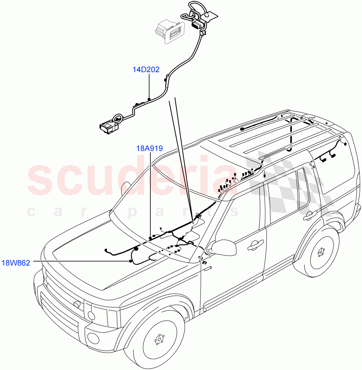Electrical Wiring - Body And Rear (Audio/Navigation/Entertainment) ((V) FROMAA000001, (V) TOAA999999) of Land Rover Land Rover Discovery 4 (2010-2016) [3.0 DOHC GDI SC V6 Petrol]