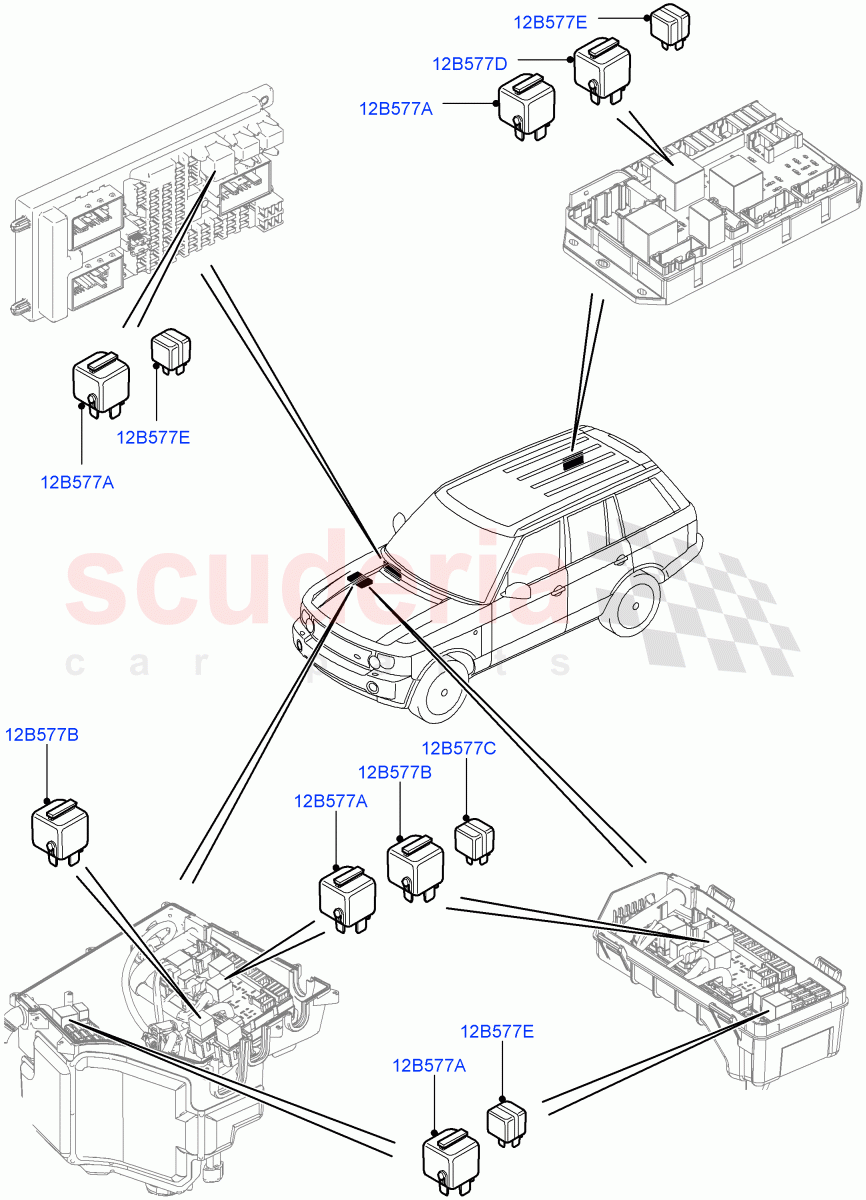 Relays ((V) FROMAA000001) of Land Rover Land Rover Range Rover (2010-2012) [5.0 OHC SGDI NA V8 Petrol]