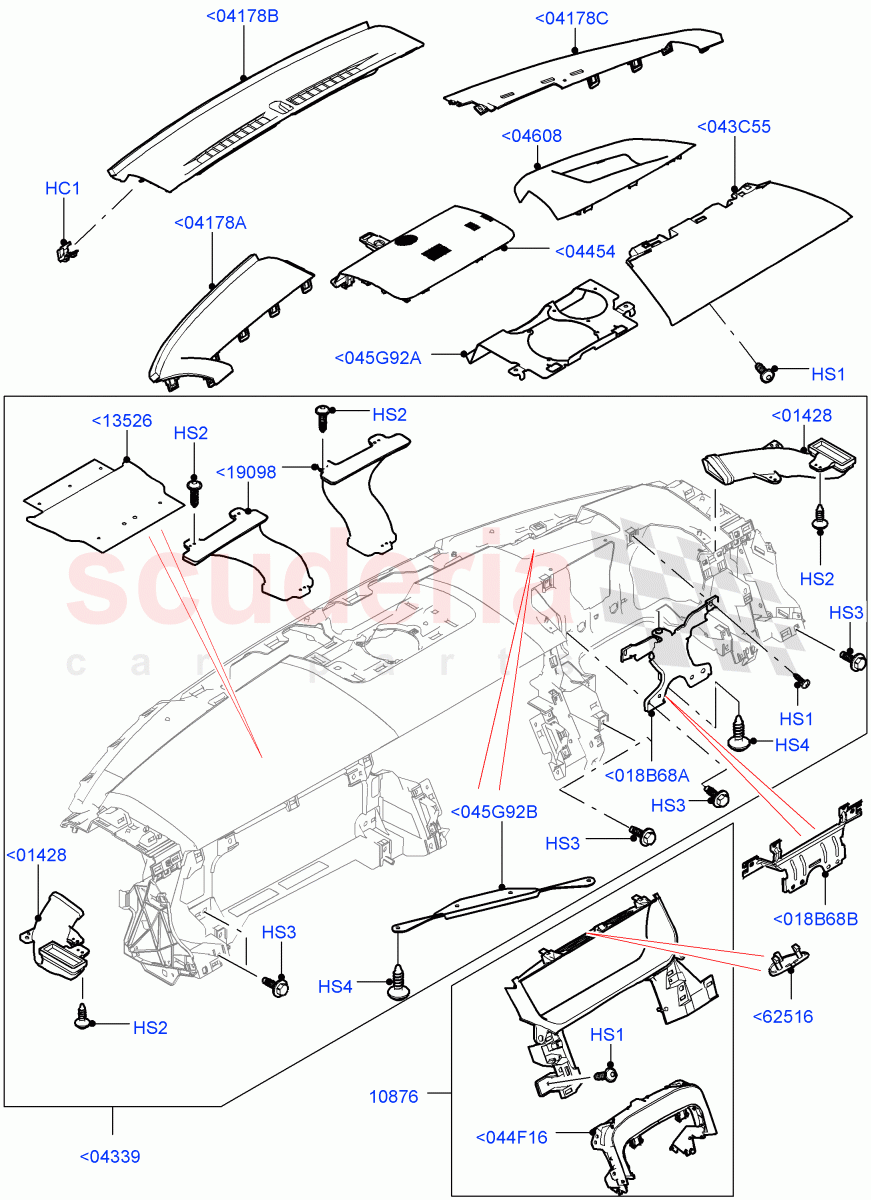Instrument Panel (Upper, External) (Head Up Display) ((V) FROMEA152800) of Land Rover Land Rover Range Rover (2012-2021) [3.0 DOHC GDI SC V6 Petrol]