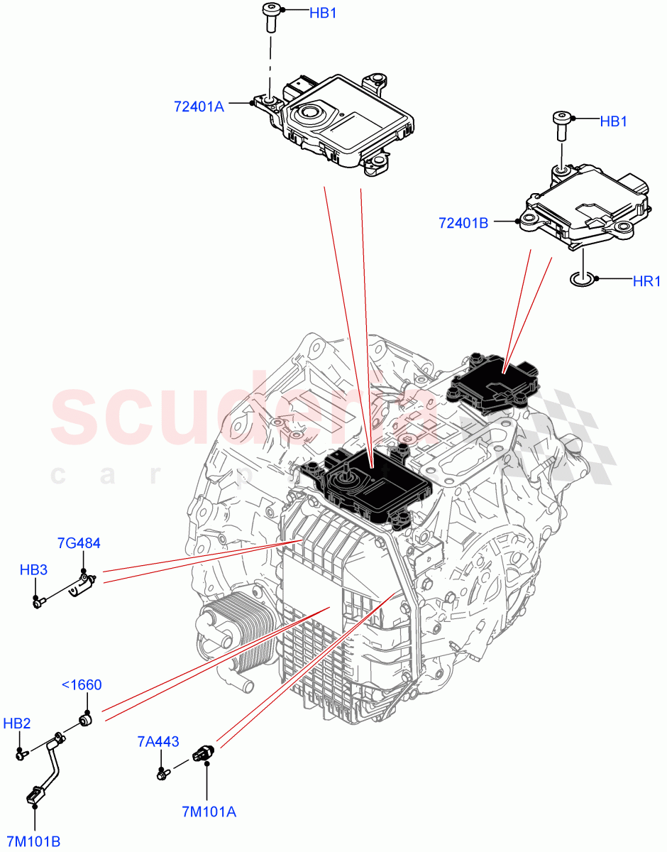 Transmission Modules And Sensors (Transmission Control Module) (1.5L AJ20P3 Petrol High, 8 Speed Automatic Trans 8G30, Halewood (UK), 1.5L AJ20P3 Petrol High PHEV) ((V) FROMLH000001) of Land Rover Land Rover Discovery Sport (2015+) [2.0 Turbo Petrol GTDI]