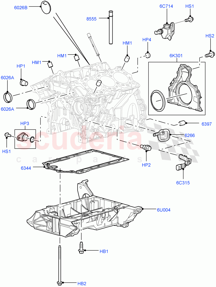Cylinder Block And Plugs (Lion Diesel 2.7 V6 (140KW)) ((V) TO9A999999) of Land Rover Land Rover Range Rover Sport (2005-2009) [2.7 Diesel V6]