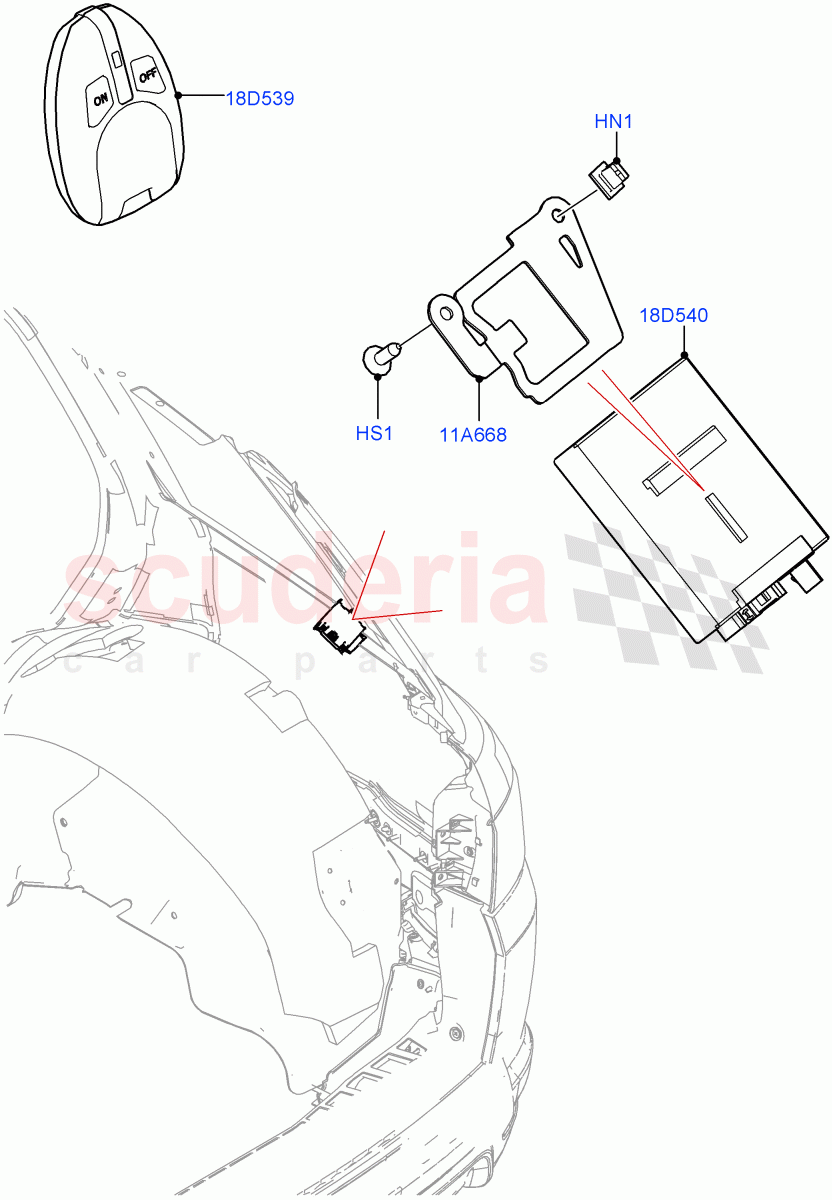 Auxiliary Fuel Fired Pre-Heater (Nitra Plant Build) (Fuel Heater W/Pk Heat With Remote) ((V) FROMK2000001) of Land Rover Land Rover Discovery 5 (2017+) [2.0 Turbo Petrol AJ200P]