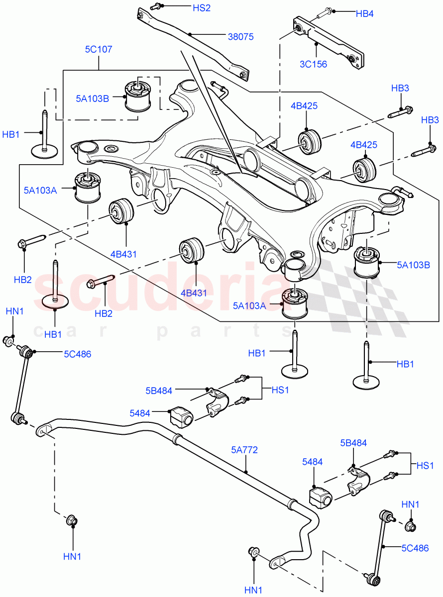 Rear Cross Member & Stabilizer Bar (Changsu (China)) ((V) FROMEG000001) of Land Rover Land Rover Range Rover Evoque (2012-2018) [2.0 Turbo Petrol AJ200P]