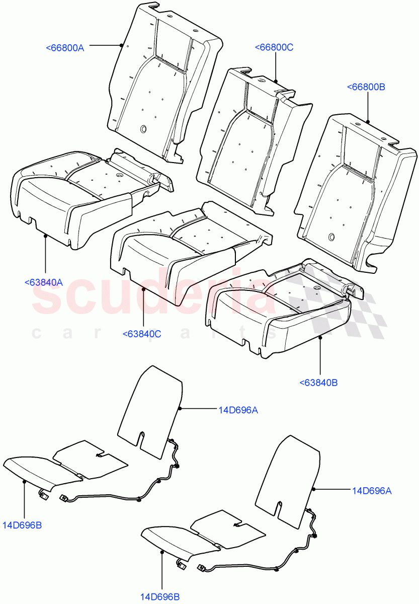 Rear Seat Pads/Valances & Heating (With 35/30/35 Split Fold Rear Seat) ((V) FROMAA000001) of Land Rover Land Rover Discovery 4 (2010-2016) [2.7 Diesel V6]