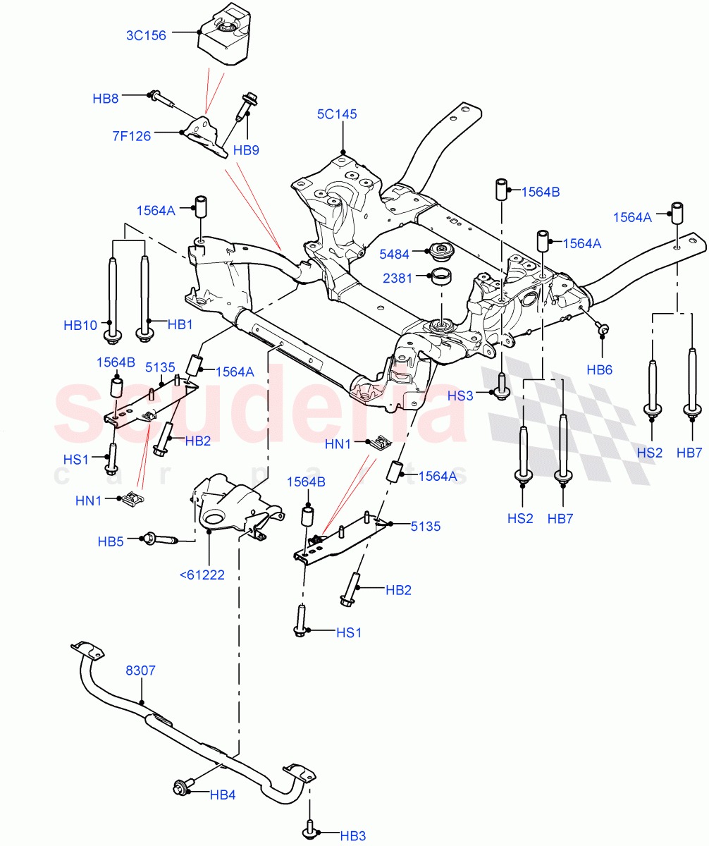 Front Cross Member & Stabilizer Bar of Land Rover Land Rover Range Rover Sport (2014+) [2.0 Turbo Petrol AJ200P]