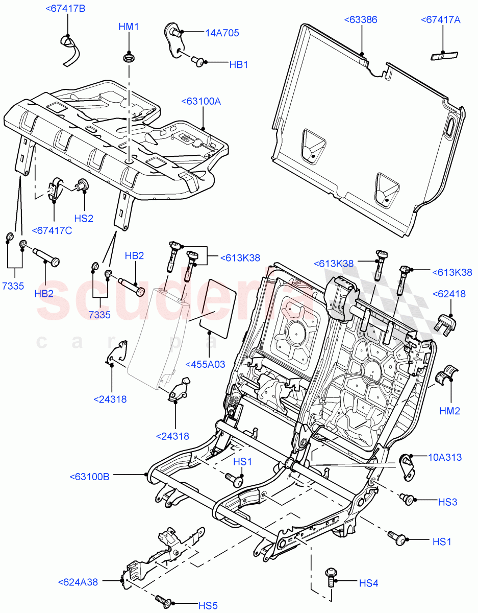 Rear Seat Frame ((V) FROMAA000001) of Land Rover Land Rover Range Rover Sport (2010-2013) [3.6 V8 32V DOHC EFI Diesel]