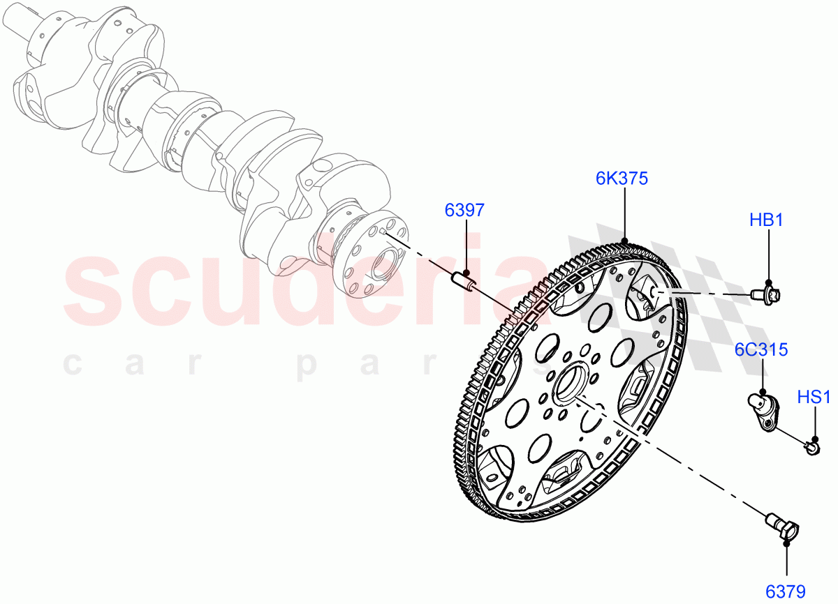 Flywheel (4.4 V8 Turbo Petrol (NC10)) of Land Rover Land Rover Range Rover (2022+) [4.4 V8 Turbo Petrol NC10]