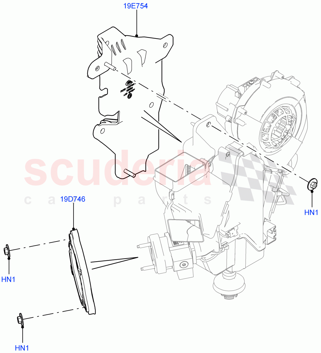 Heater/Air Cond.External Components (Auxiliary Unit) (Itatiaia (Brazil), Climate Control - Chiller Unit) ((V) FROMGT000001) of Land Rover Land Rover Discovery Sport (2015+) [2.0 Turbo Petrol AJ200P]