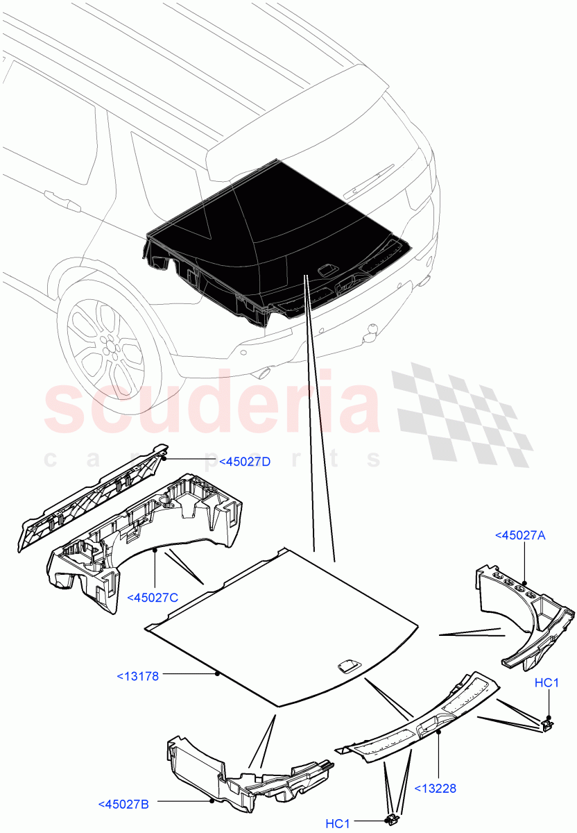 Load Compartment Trim (Floor) (Itatiaia (Brazil), With 5 Seat Configuration) ((V) FROMGT000001) of Land Rover Land Rover Discovery Sport (2015+) [2.0 Turbo Petrol GTDI]