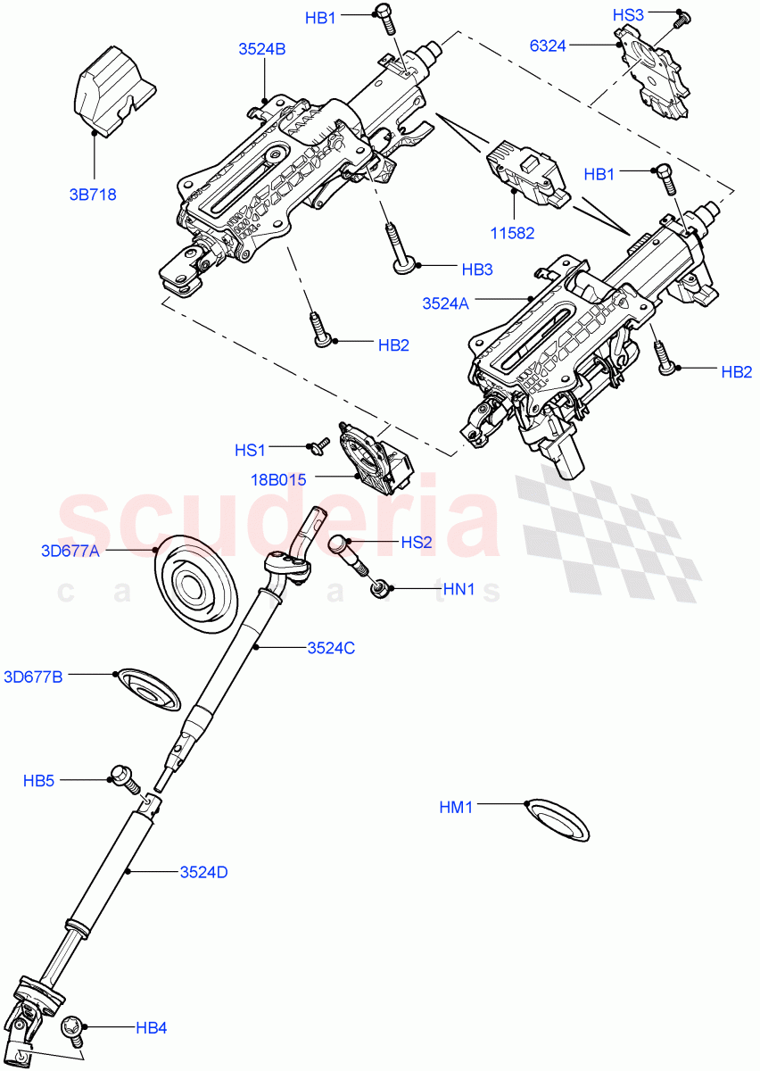 Steering Column ((V) FROMAA000001) of Land Rover Land Rover Discovery 4 (2010-2016) [5.0 OHC SGDI NA V8 Petrol]