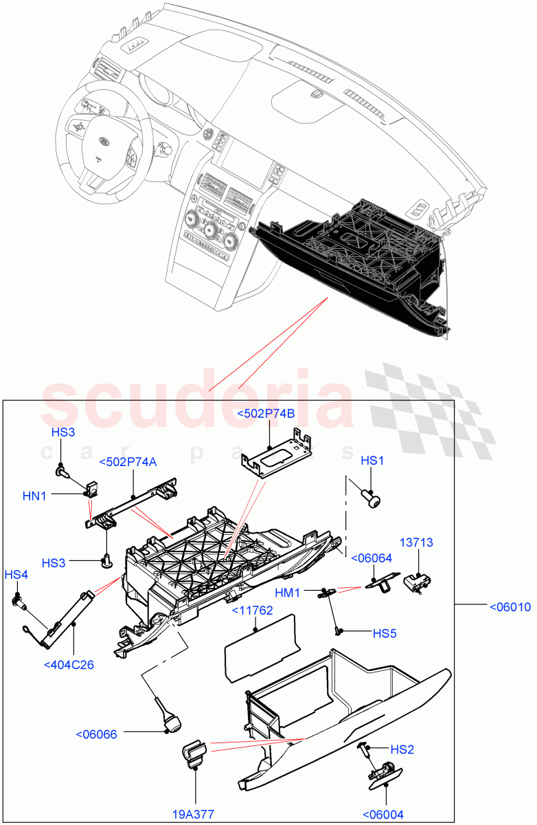 Glove Box (Itatiaia (Brazil)) ((V) FROMGT000001) of Land Rover Land Rover Discovery Sport (2015+) [2.2 Single Turbo Diesel]