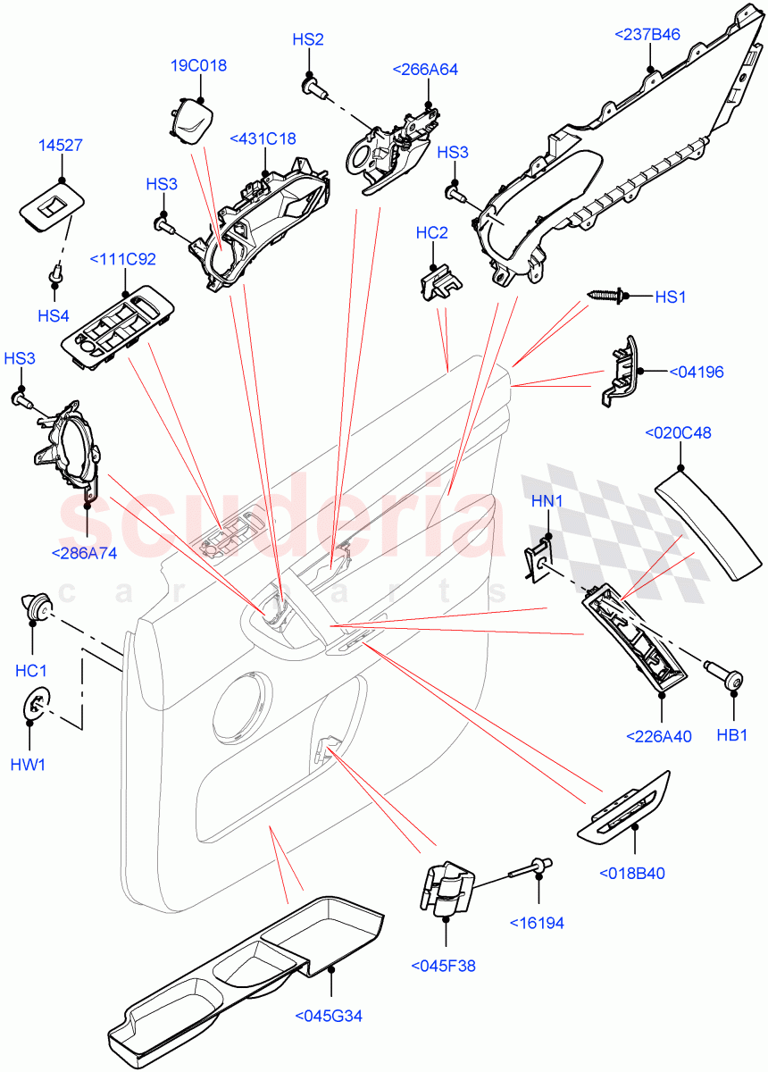Front Door Trim Installation (Halewood (UK)) ((V) FROMLH000001) of Land Rover Land Rover Discovery Sport (2015+) [2.0 Turbo Petrol GTDI]