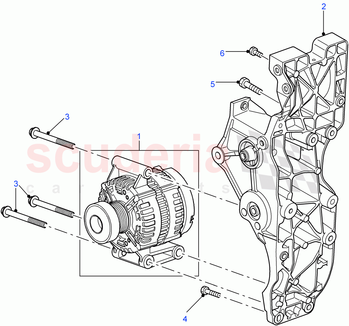 Alternator (2.4L Duratorq-TDCi HPCR (140PS) -Puma) ((V) FROM7A000001, (V) TOBA999999) of Land Rover Land Rover Defender (2007-2016)
