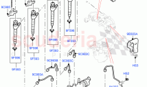 Fuel Injectors And Pipes (2.0L I4 DSL MID DOHC AJ200, 2.0L I4 DSL HIGH DOHC AJ200)