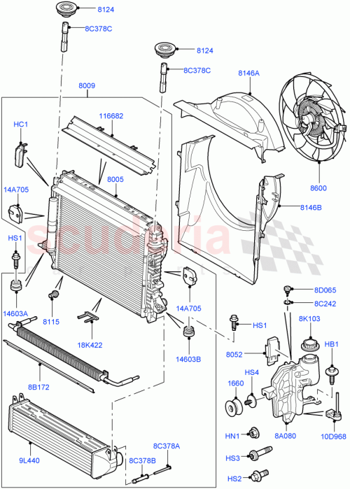 Part Diagram for Land Rover PCU500091