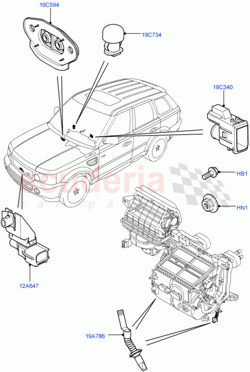 Part Diagram for Land Rover JEE500030