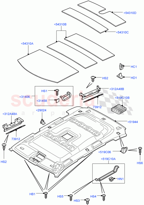 Part Diagram for Land Rover YYP500110