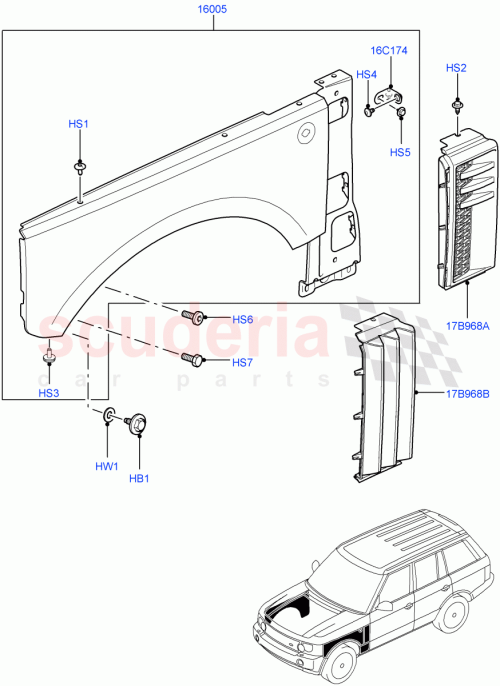 Part Diagram for Land Rover ASB760071