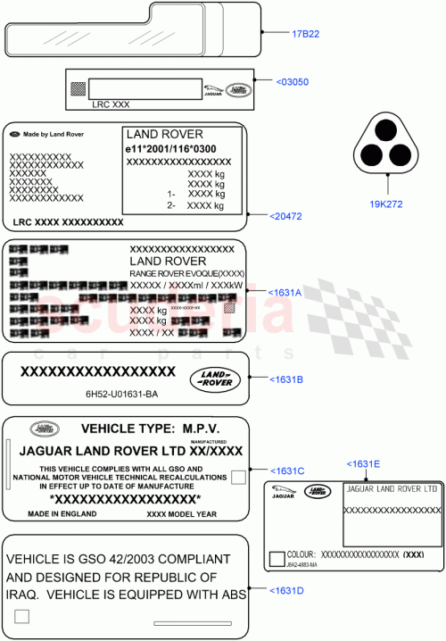 Part Diagram for Land Rover LR087256