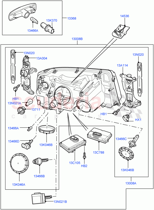 Part Diagram for Land Rover XZQ000060
