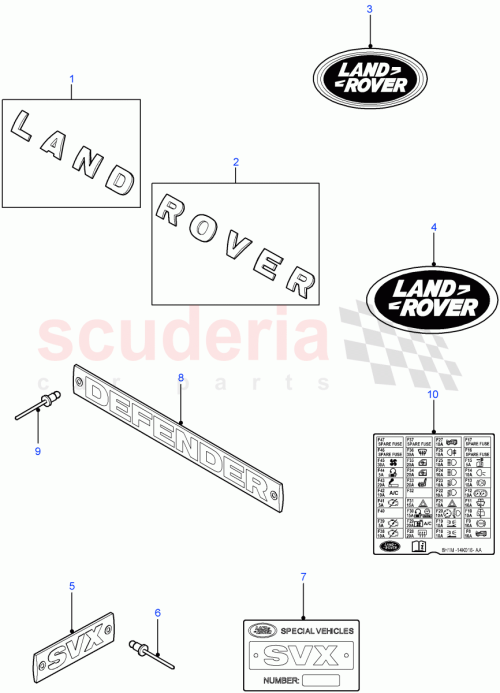 Part Diagram for Land Rover LR009790
