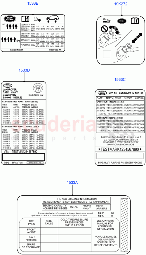 Part Diagram for Land Rover LR095342